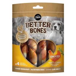 Zeus Better Bones Soft Rolls Large Rawhide Free Chicken & Thyme 4stk